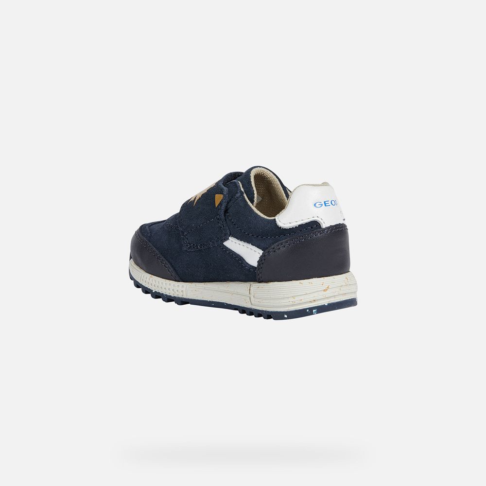 Basket Geox Alben Boy - Bleu Marine - Bebe 813256-QYT